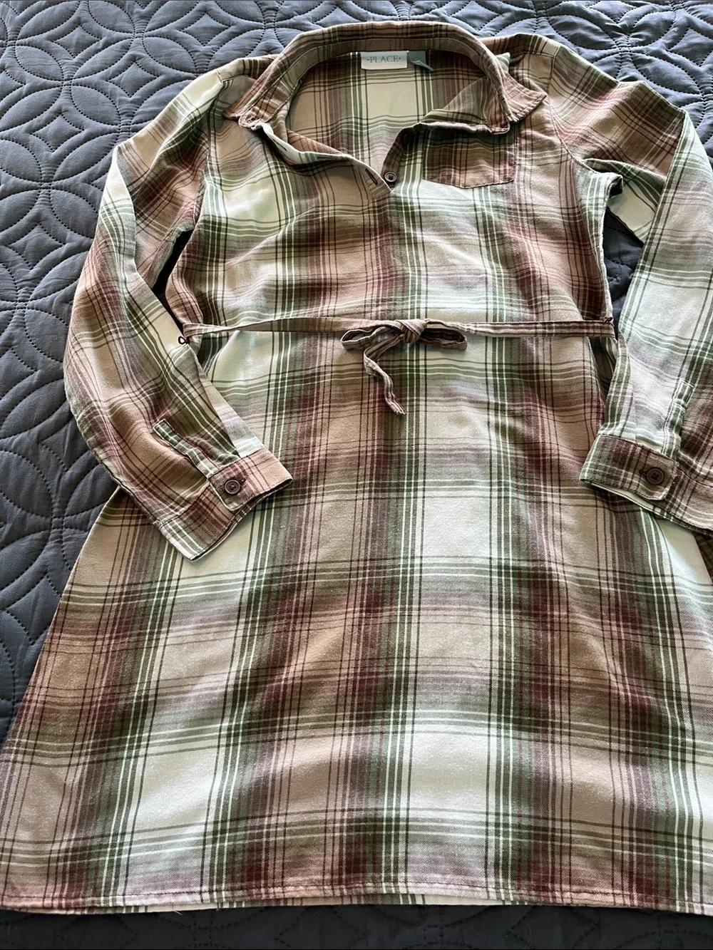 Long sleeved plaid flannel dress new
